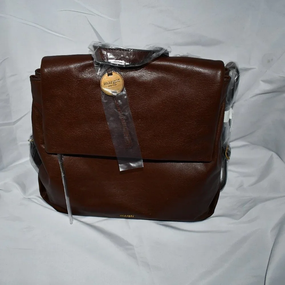 Margot Zoey Leather Backpack in Chocolate #M0058BPKCHO NWT